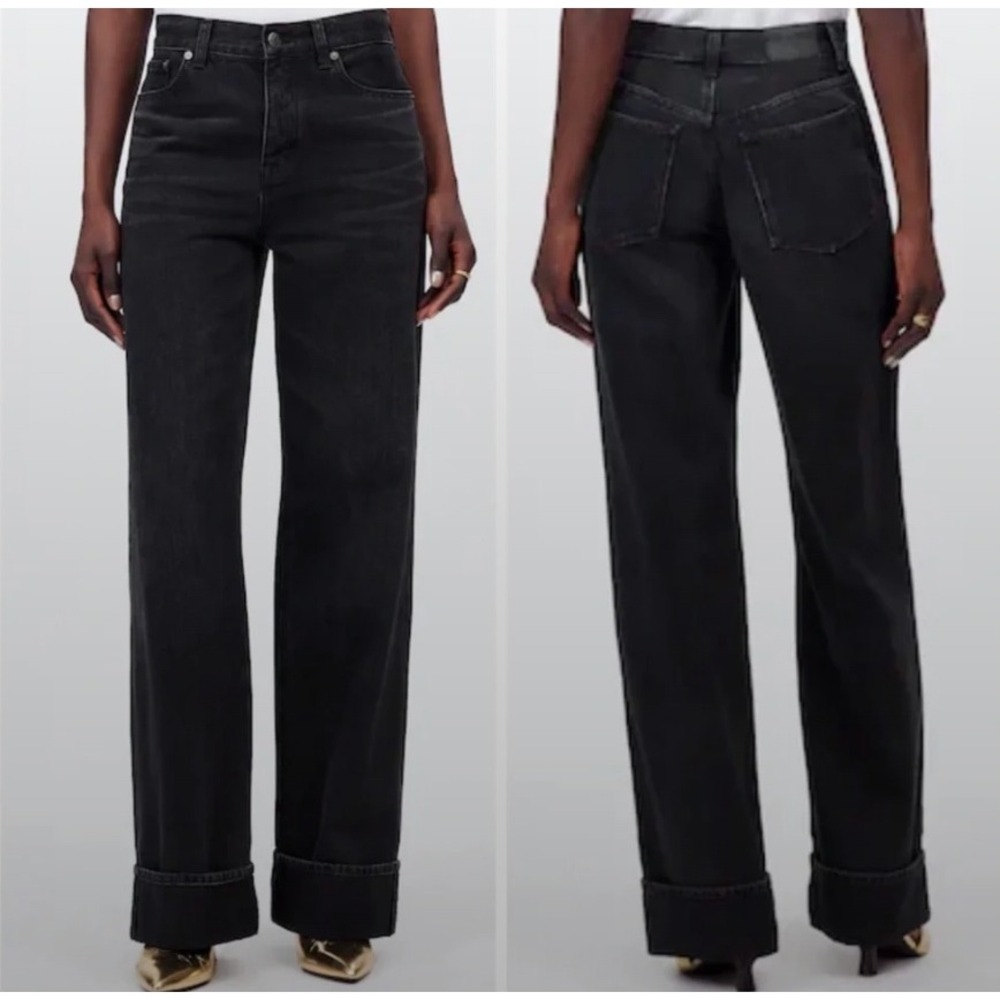 Madewell Low Slung Baggy Jeans 27 Washed Black Y2K Relaxed Streetwear - Picture 2 of 7